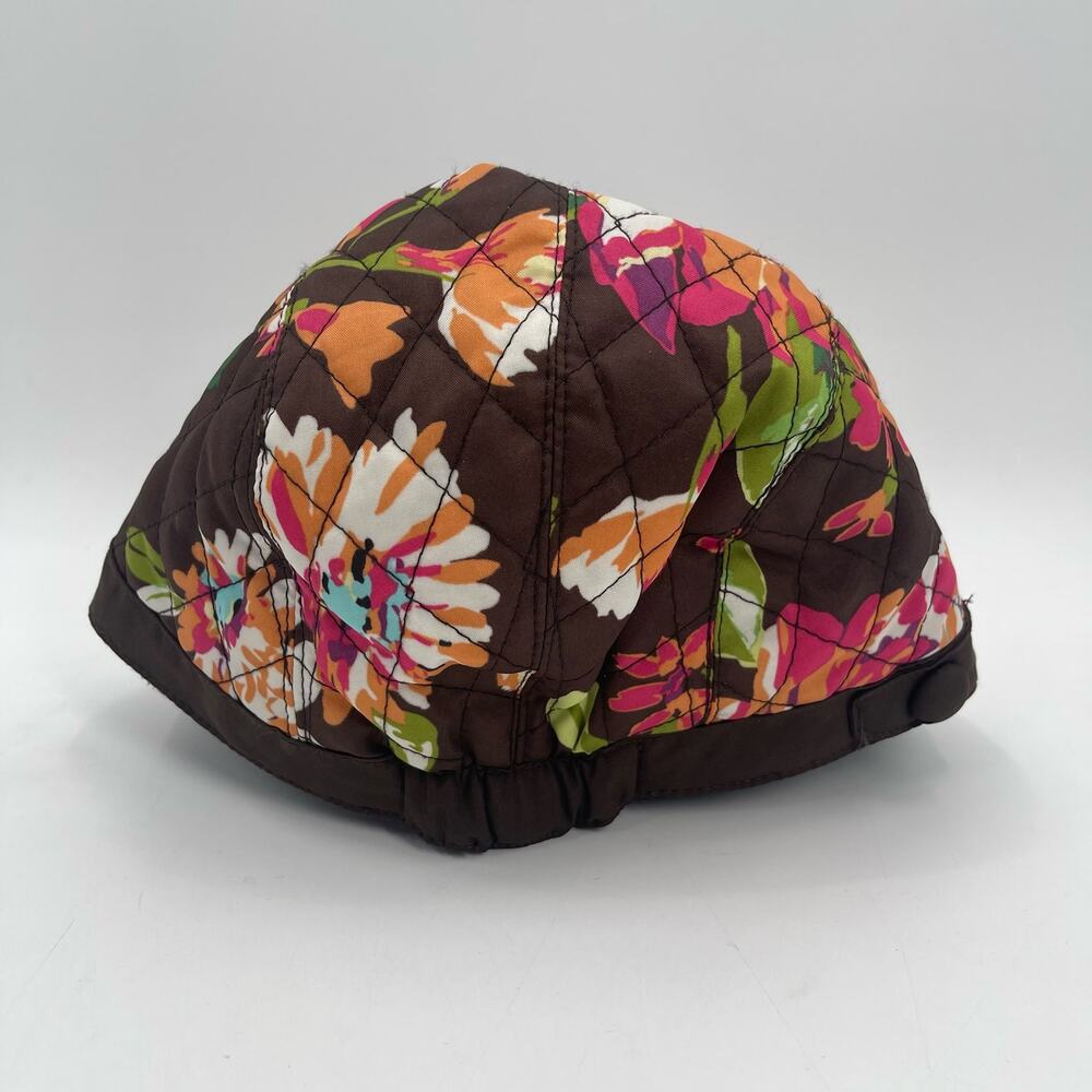 VERA BRADLEY Hat Cap English Rose Newgirl Cozy Fleece Lining Brown Casual Fall - Picture 7 of 14